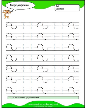 okul öncesi çizgi çalışma sayfaları
